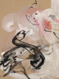 2008, Tusche, Gouache und Pastell auf Karton, 28 x 21,5 cm Heimat – Alles Liebe, schwarzer Schwan