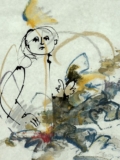 2008, Pastellkreide und Schellack auf Pergamin, 26 x 21,5 cm Die Dinge singen hör ich so gern