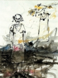 2008, Pastellkreide und Schellack auf Pergamin, 40 x 30 cm Die Dinge singen hör ich so gern