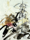 2008, Pastellkreide und Schellack auf Pergamin, 40 x 30 cm Die Dinge singen hör ich so gern