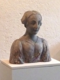 2019, Büste aus einer hauchdünnen Schicht von Seidenpapier, H 40 x B 35 x T 14 cm Odette