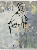 2023, Acryl und Schellack-Tusche auf Papier, 29 x 28 cm Der Tag beginnt in der Nacht I/III